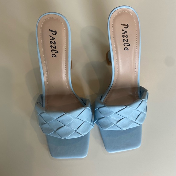 Pazzle New Cross Woven Rhombus Women High Heels Square Toe Sandal - Picture 4 of 8